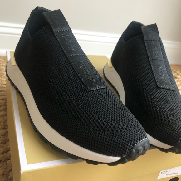 New: Michael Kors Brodie Slip On Trainer. Black. Size 9 - Picture 1 of 10